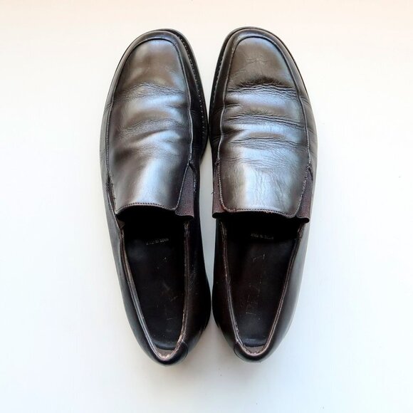 Prada Brown Leather Moc Toe Loafers Slip-on Shoes Size 9 - Picture 5 of 16